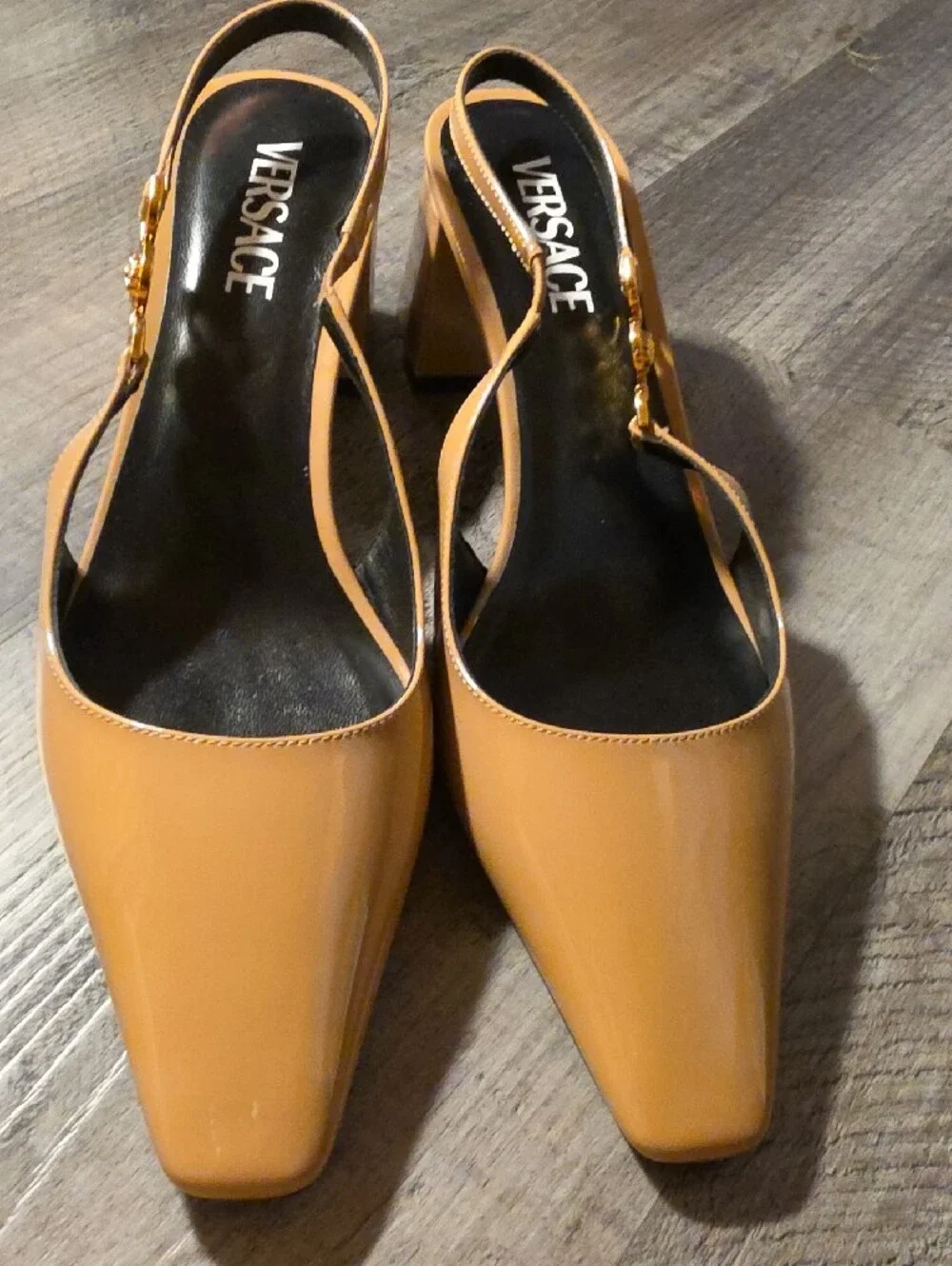 Versace Blush Leather Slingback Pump Size 9.5